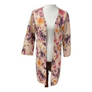 Joan Vass Floral Cardigan Size Small